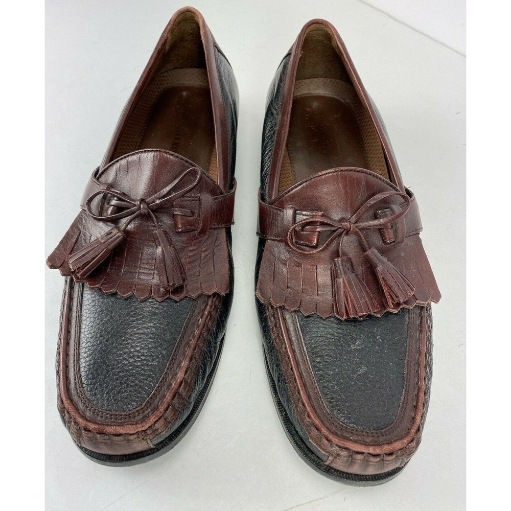 Johnston & Murphy Men's 12 M Loafers Aristocraft Black Brown Tassel Vintage